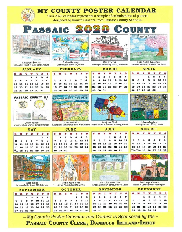 Passaic County 2020 Calendar Winners!! John P. Holland Charter School