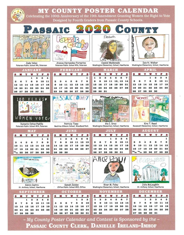 Passaic County 2020 Calendar B